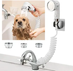 Pet Shower Attachment | Universal Faucet Sprayer with 6ft Hose | Adjustable Bath Tool for Dogs & Cats