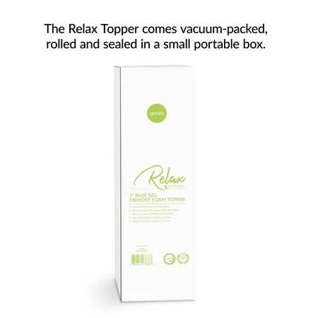 Relax Queen 2" Gel Memory Foam Mattress Topper