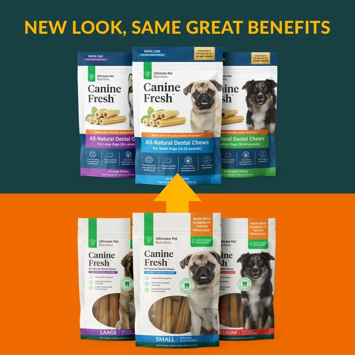 Ultimate Pet Nutrition Canine Fresh All-Natural Dental Chews for Small Dogs 10-25 lbs, 30 count