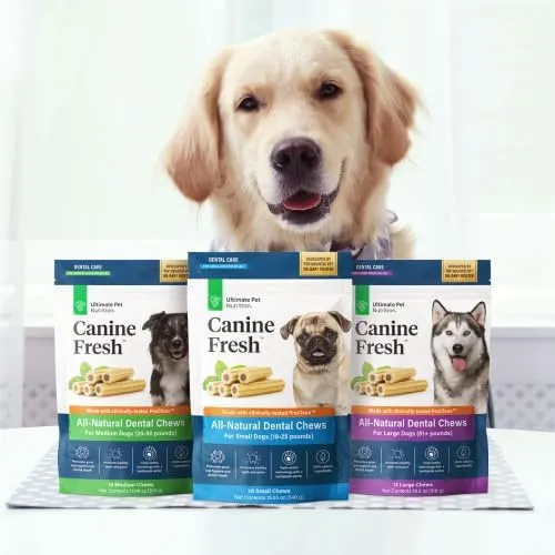 Ultimate Pet Nutrition Canine Fresh All-Natural Dental Chews for Small Dogs 10-25 lbs, 30 count